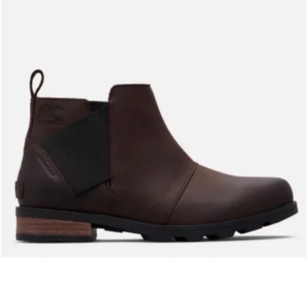 Sorel Emelie Dark Brown and black Ankle Booties 7.5